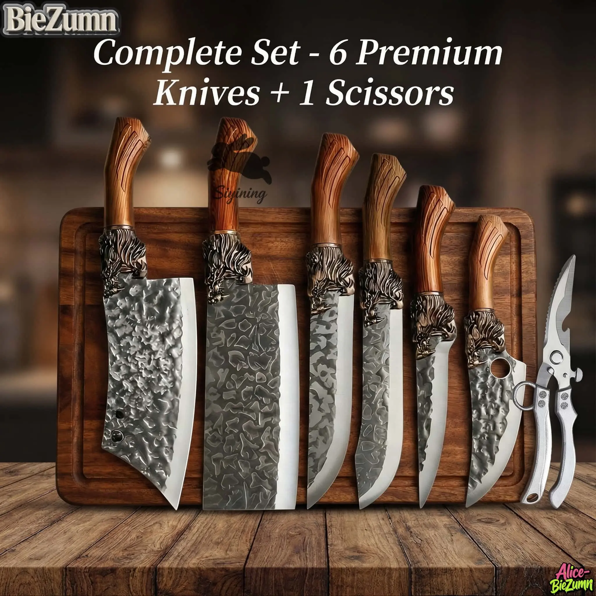 201 Stainless Steel 7/3pcs Stainless Steel Kitchen Knife Set- Professionally Crafted Kitchen Knives, Including a Bone Knife, Slicing Knife, Carving Knife, Peeler, Butcher Knife, Kitchen Scissors, Ultra-Sharp Bone Knife, Suitable for Meat And Fish, Fruits