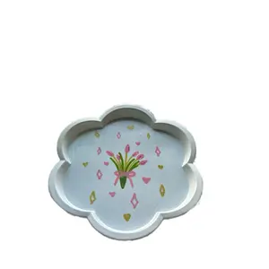 Beautiful Blue Ceramic Dish Jewelry Cup Trinket Holder - Colorful Design with Squiggly Lines, Eco-Friendly, Stylish Tableware for Everyday Essentials
