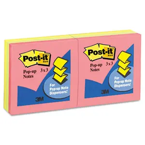 Sticky note Pop-up Notes  Pop-Up Note Refill- 3 x 3- Five Neon Colors- 6 100-Sheet Pads/Pack
