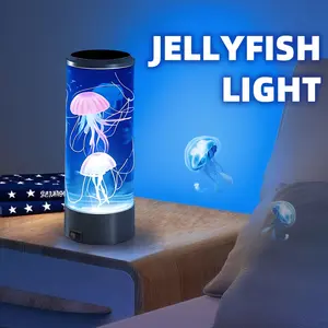 LED Jellyfish Light with Color Changing Modes USB Battery Powered Decorative Lamp for Living Room Bedroom Table Festival Gift Home Decoration