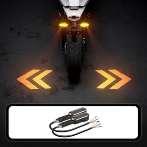Motorcycle Turn Signals Projector Blinkers, Waterproof LED Turn Signals, 27 Modes 3 Wire High-brightness Spotlights, Suitable for Motorcycles and Scooters Bulb Modification