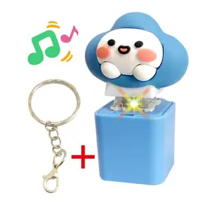 Press Keychain Glowing Voice-Activated Cute Cartoon Stress Relief Creative Hanging Chain Accessory, Fun & Unique Gift Idea
