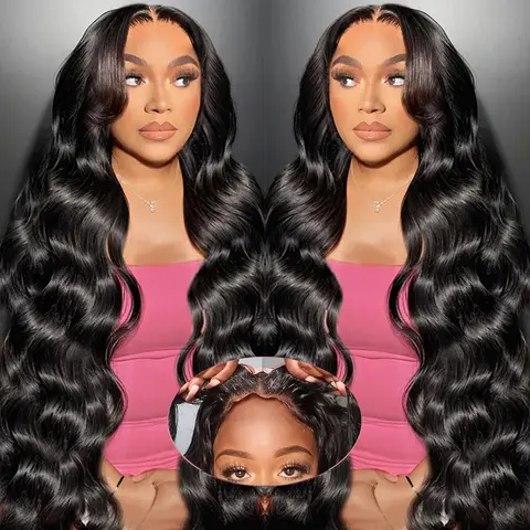 8x5 Wear and Go Glueless Wig for Beginner HD Lace Closure Wig Human Hair for Black Women Pre Plucked Pre Cut Lace Front Wigs Body Wave  200% Density Glueless Wigs Human Hair