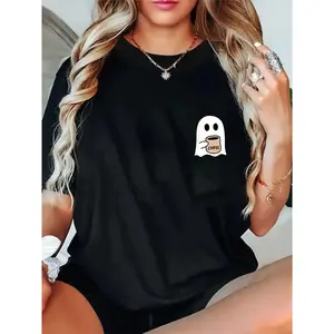 👻☕[Graphic T-shirt] [100% Cotton] [Funny T-shirt]Funny Ghost Coffee Meme Graphic T-Shirt – Cute "Drinking Coffee" Casual Humor Tee, Unisex 100% Cotton Short Sleeve Crewneck, Soft Streetwear Top, Cozy Everyday Shirt for Men & Women