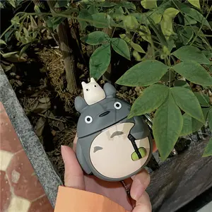 1 piece of Totoro shaped headphone protective case, anti drop and durable silicone headphone case, Apple wireless Bluetooth headphone case, suitable for AirPods 1/2/3/4/pro/pro 2/pro 3 Earbuds