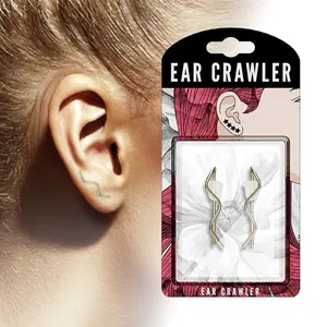 Pair of Plain Wire Wave Prepacked Ear Crawler/Ear Climber