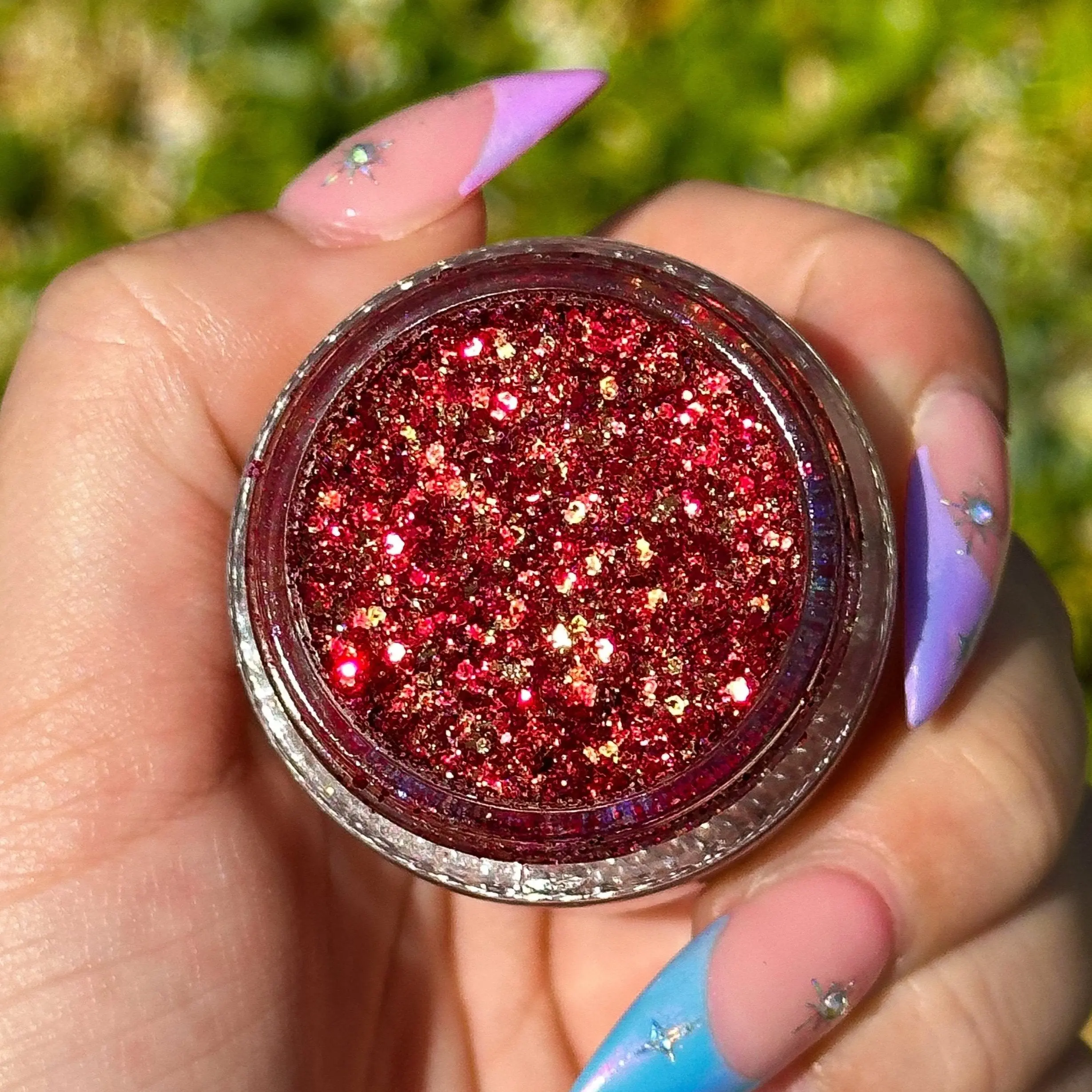 Rosebud Glitter Gel by Biqtch Puddin' - Slayfire Cosmetics Metallic Red Cosmetic Glitter