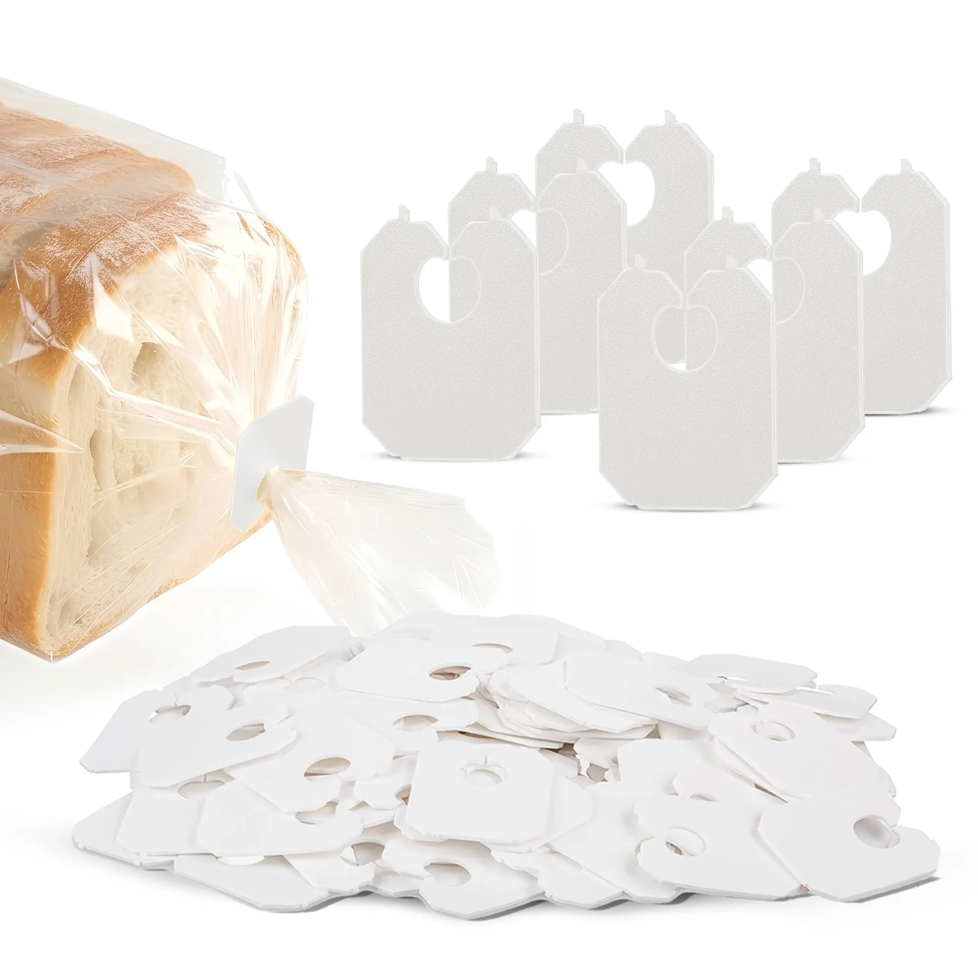 MT Products Disposable Plastic Kitchen Chip & Bread Bag Clips - 0.875in x 1.125in, Bread Ties for Home & Party Supplies