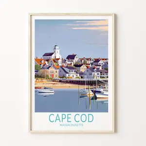 Cape Cod Travel Poster, Massachusetts Wall Art, Cape Cod Massachusetts Poster, USA Custom Travel Poster, Personalised Gifts