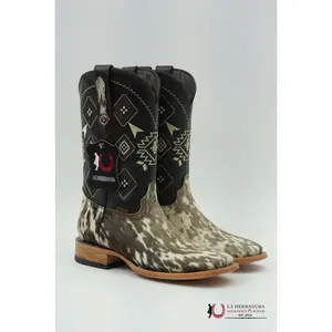 LA HERRADURA COWHIDE BROWN / WHITE (EVERY PAIR IS UNIQUE)  MEN BOOT