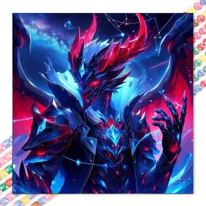 1pcs 5D DIY diamond painting kit, 5D diamond art set, DIY decoration, cool dragon knight diamond painting kit full round drill DIY, mosaic, diamond art, Galaxy, DIY home decor, suitable for Halloween and Christmas.