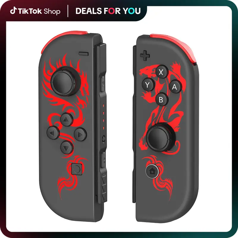 【Back to School】JORREP for Switch Controller, Dragon Controllers for Switch/Lite/OLED, Replacement Controllers with Dual Vibration/Wake-up switch,sohochic