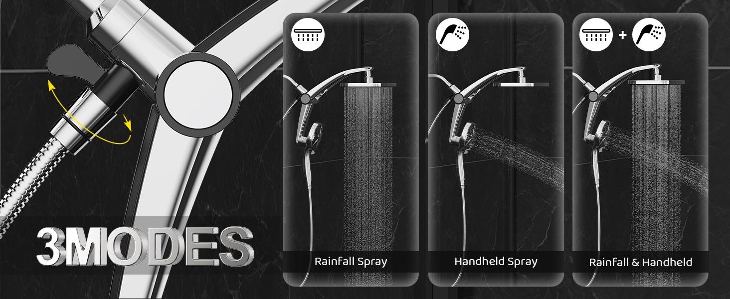 Rain Shower Head with filtered Handheld High Pressure rainfall Shower Heads with Handheld Spray Combo Adjustable one-piece stand daul shower head Built-in Magnetic Docking and Power Jets Adjustable Showerhead Rainfall Shower System Handheld Showerhead Set Rain Shower Head with filtered Handheld High Pressure rainfall Shower Heads with Handheld Spray Combo Adjustable one-piece stand daul shower head Built-in Magnetic Docking and Power Jets Adjustable Showerhead Rainfall Shower System Handheld Showerhead Set