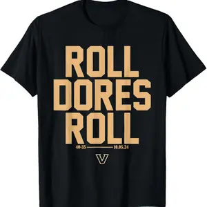 Vanderbilt Football Roll Dores Roll T-Shirt, Unisex Cotton T-Shirt, Comfortable Classic Relaxed Fit Casual Fashion
