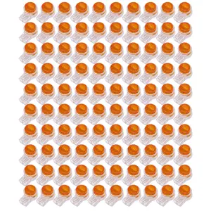 100 Pieces Yellow Button Gel Filled Phone Wire Butt Splice UY Connector 2 Port