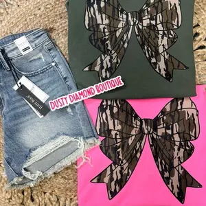 Camo Bow Comfort Color T Shirt