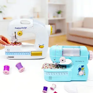 DIY Girl Sewing Machine Toy Set, Mini Electric Needle Threader, Lighted Learning Tool, Suitable for Ages 6-12, Girls' Gift, Play Set
