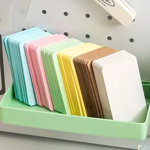 100 Colorful Blank Index Cards, Kraft Paper Storage Box, No Lines, DIY Handwritten Cards, Office Learning Bookmarks, Reminder Tags