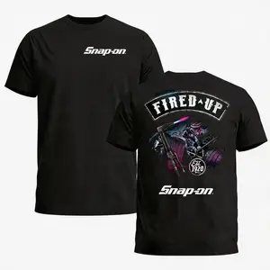 Fired Up Mechanic Torch T-Shirt, Vintage Engine Garage Graphic Tee, Welder & Auto Tech Shirt for Men, Gift for Mechanics & Car Builders  Car letter print T-shirt, a unisex top suitable for all seasons.