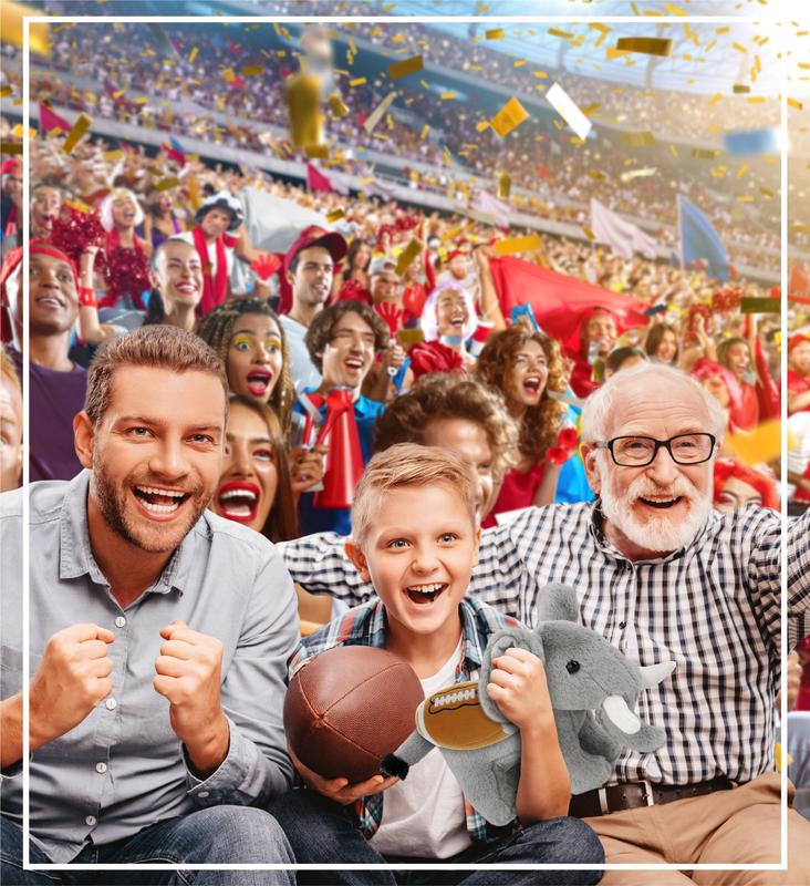 SUPER-SOFT PLUSH - STANDING ELEPHANT 7.5" WITH FOOTBALL PLUSH