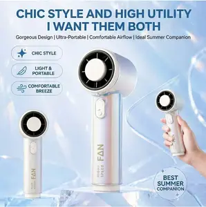 Aesthetic Pearlescent Mini Fan, Gorgeous 2-in-1 Handheld & Desktop Small Cooling Fan, Perfect Summer Essentials Gift for Friends, Coworkers & Teens