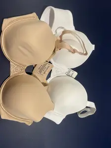 Women's Full Figure Fit Beauty Back Smoothing Bra, 4-Way Stretch Spandex-Nylon Fabric, Plush Foam Cups, Adjustable Straps, Stylish 2-Pieces Set, Size 36C