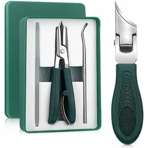 Eagle Beak Beveled Nail Clippers,3-Piece Sets of Eagle Beak Beveled Nails Clippers, Long Handle Wide Jaw Opening Anti-Splash Slanted Nail Clipper for Thick Nails, Seniors&Ingrown Care