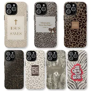 Jesus Saves Leopard Luxe Case- Faith Statement Neutral Glam, Love God Suitable for iPhone 17-11 Pro Max/Plus and  Samsung Galaxy S23-25