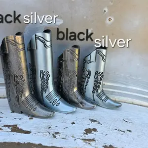 BIC Metal Cowboy Boot Lighter Case - Black & Silver Color Options - Unique Design for Lighter Storage