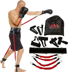 150lbs Boxing Training Bands Set, Resistance Bands for MMA, Punching & Kicking Workout, Improve Explosive Power & Speed at Home