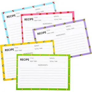 75 PCS 4x6 Inch Double Sided Thick Recipe Cards 5 Original Fruit Design Fits Recipe Binder Recipe Box Great Gift for Bridal Shower Wedding Housewarming