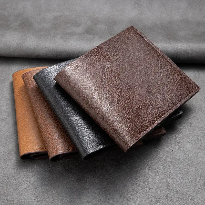 Men's Retro Bi-Fold Leather Wallet - Classic Design for Everyday Use