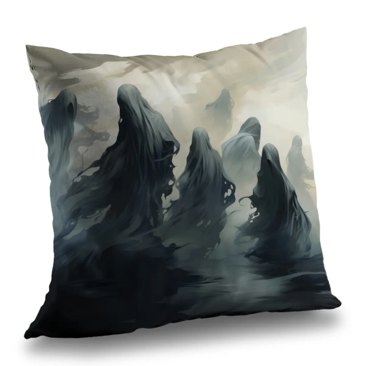 MWW C1PC16165J1NC5 16x16 in. Cursed Lands Gray Polyester Twill Art-Inspired Standard Pillow for Stylish Home Decor, Art-Inspired Standard Pillows