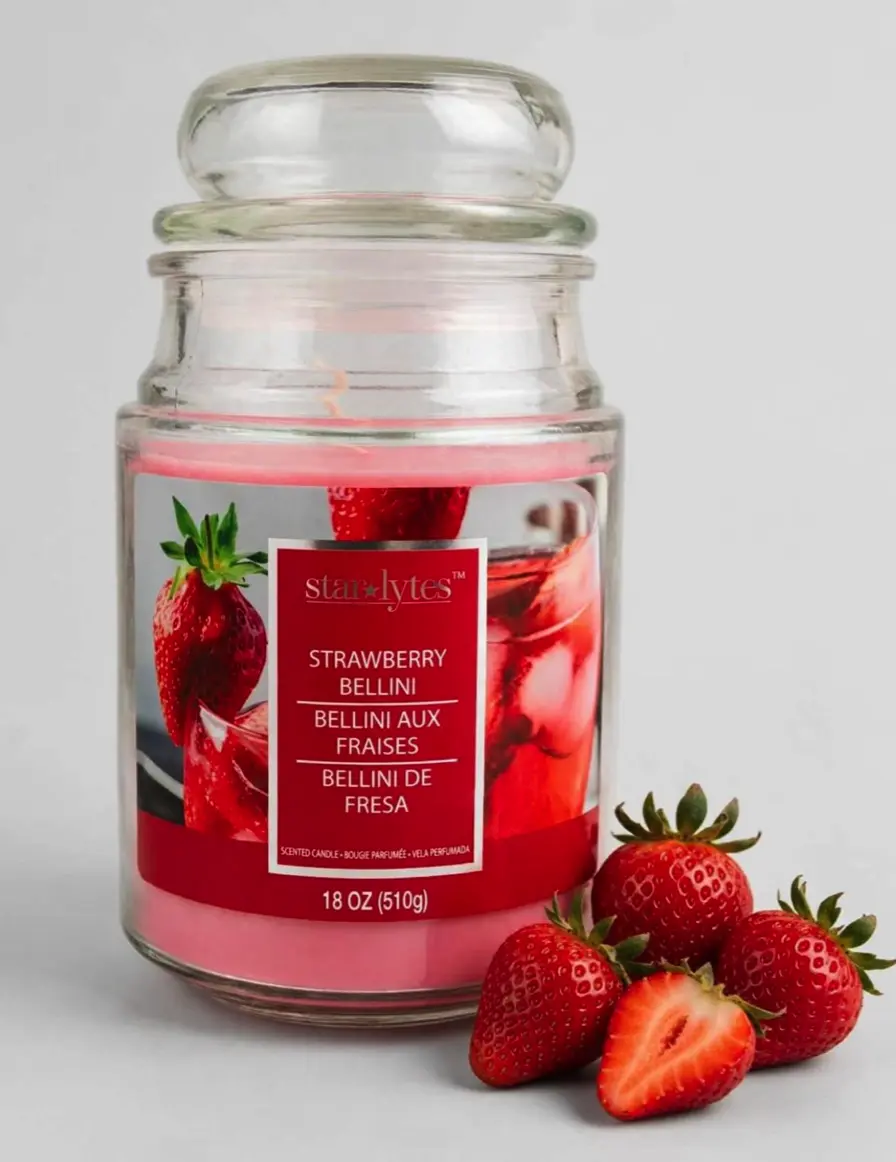 Star & Lytes Strawberry Bellini Scented Candle 18 OZ 510g Fresh Fragrance for Home Decor