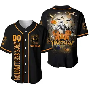 Jack Skellington Halloween Baseball Jersey