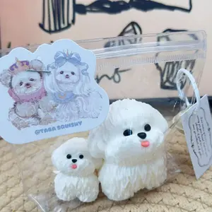 【Buy 3 get 1 free】3D Cream Puppy (White) taba squishy slime squishies  kidstoysFood-Grade Silicone Slow-Rising Rebound Squishy Fidget Toys for Stress Relief - Soft Squeeze Toys with Thick Creamy Slime Texture, Handmade Non-Toxic Sensory Toys
