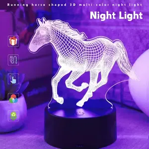 Elegant USB Powered 3D Horse Lamp, Realistic Running Horse Design, Acrylic and Abs Materials, Perfect Bedroom Decor Gift, Home Decor Light, Atmosphere Light, Indoor Decorative Light
