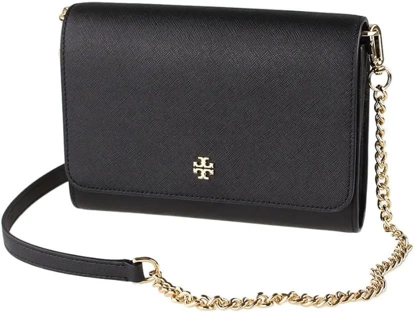 Tory Burch Emerson E/W Flap Adjustable Shoulder Bag, Black, Style 147214, $498