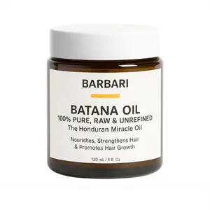 BARBARI 100% Pure, Raw & Unrefined Batana Oil from Honduras for Thicker and Healthy Hair for Men and Women, Frizz Control, Hydrating, 4 oz Glass Jar Haircare Coffee
