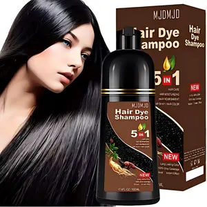 5-in-1 Color-Depositing Shampoo - Rich, Long-Lasting Shade With Luminous Finish, Plant, Based Formula-black Hair Dye Shampoo,Unisex for man and woman