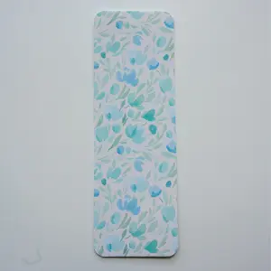 Blue and Green Floral Watercolor Bookmark
