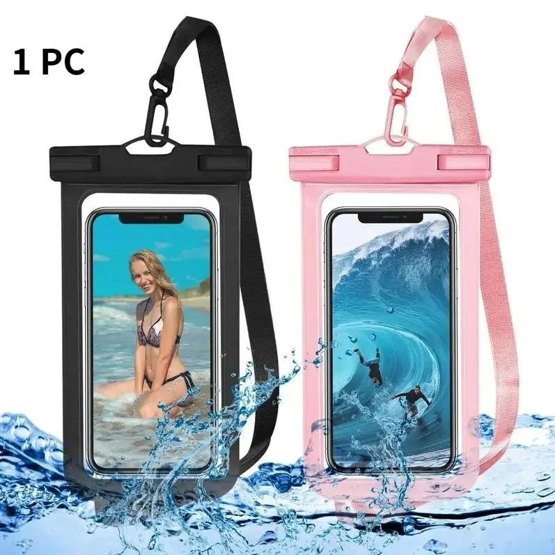 Waterproof Phone Pouch - 1 Count Clear IPX8 Certified Floating Bag Phone Accessories, Keychain Lanyard, Fits iPhone 16 Pro Max/Plus & Galaxy S22 S23 Up to 7", Universal Holder for Water Sports & Outdoor Activities outdoorfun