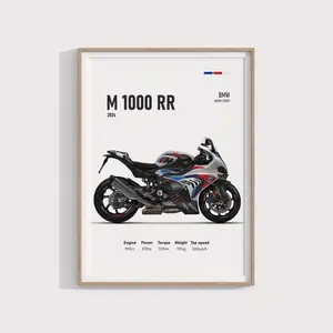 BMW M 1000 RR 2024 Poster High-Quality Motorcycle Art Premium Wall Decor Sport Bike Gift Idea M-Series Bike Print - No Frame
