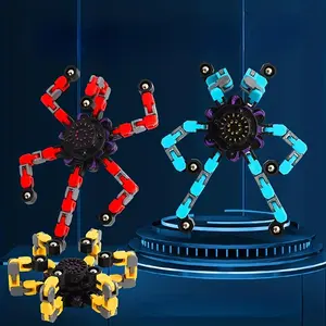 DIY Fidget Spinner Creative Desk Decor Toy, Deformable Non-Magnetic Gyro Puzzle Machine, Fun Office Accessory for Adults & Kids, Stress Relief Gadgets