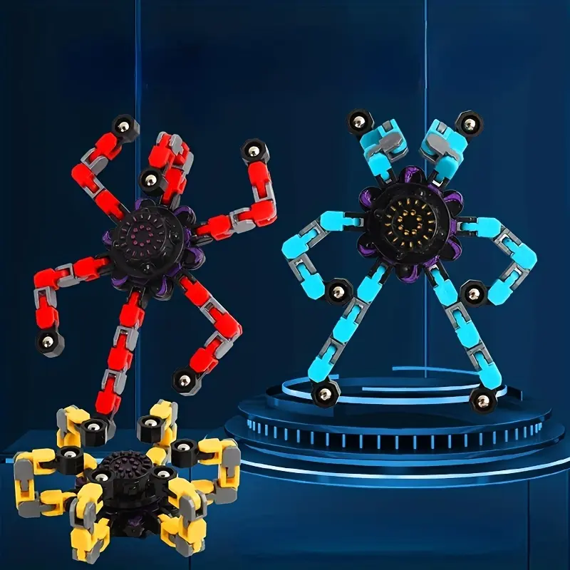 DIY Fidget Spinner Creative Desk Decor Toy, Deformable Non-Magnetic Gyro Puzzle Machine, Fun Office Accessory for Adults & Kids, Stress Relief Gadgets
