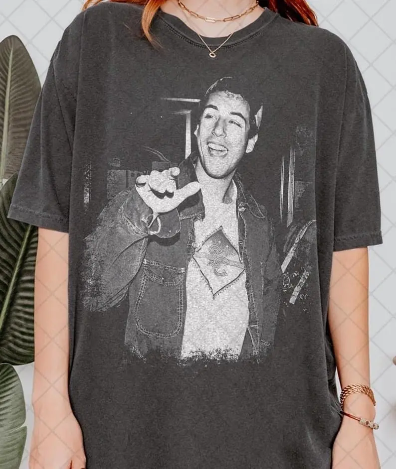 Men's Retro 90's Comfort Colors Adam Sandler Casual Cotton T-Shirt - Funny Movie Actor Fan Bootleg Tee, Soft Fit, Gift For Men, Tshirt