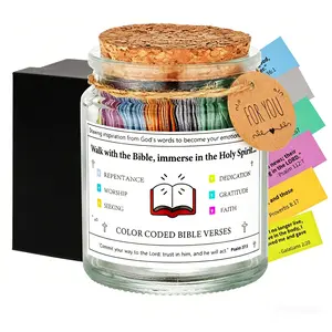 Bible Verses Jar with Prayer Cards Holy Hope Bible Jar for Emotions and Feelings Christian Gifts,God Spiritual Self Care Religious Faith Christian Graduation Baptism Communion Gifts for Teen Women Men Friends,Father's Day Gift,Bible Accessories