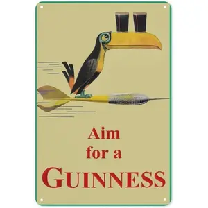 Aim for A Guinness Vintage Decor Sign  Sign 8X12 Inches Metal Wall Room