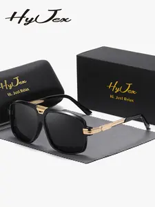 HyJex 1 Pair Unisex Business Style Full Frame Sunglasses Sophisticated Rectangular Frame Polarized Sunglasses UV400 Modern Trendy Sunglasses