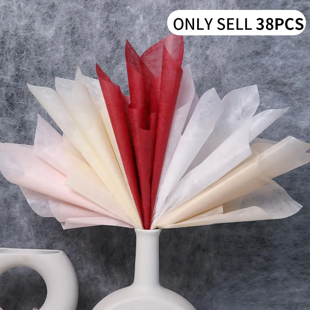38 Pcs Bouquet Packaging Paper, Pure Color Cloud Soft Paper with Half-Transparent Floral Packaging Lining, Thick Waterproof DIY Flower Arrangement Bouquet Wrapper